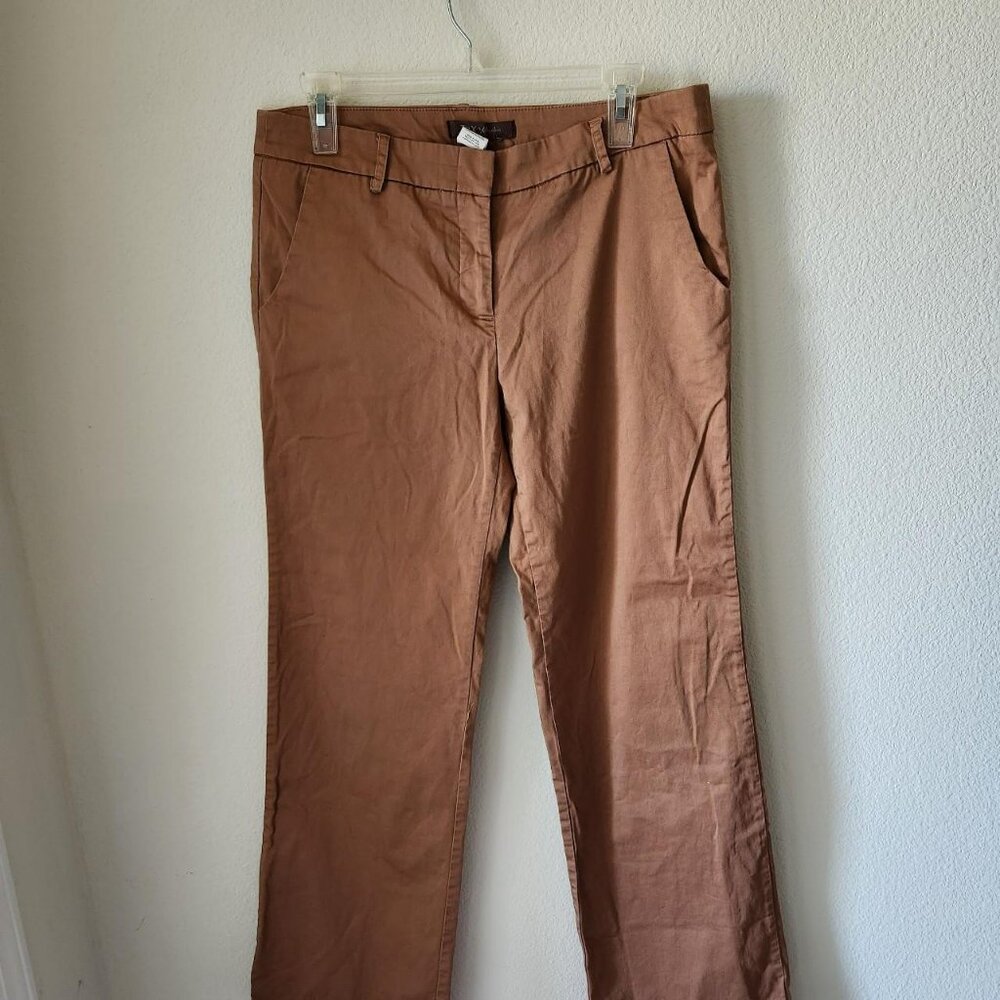 MAX AZRIA brown tan trouser pants Sz 6 Business Casual Classic Minimalist Preppy
